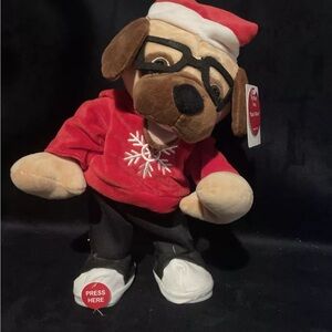 Merry Bright Animated Dancing Christmas Pug Sings To Bust A Move